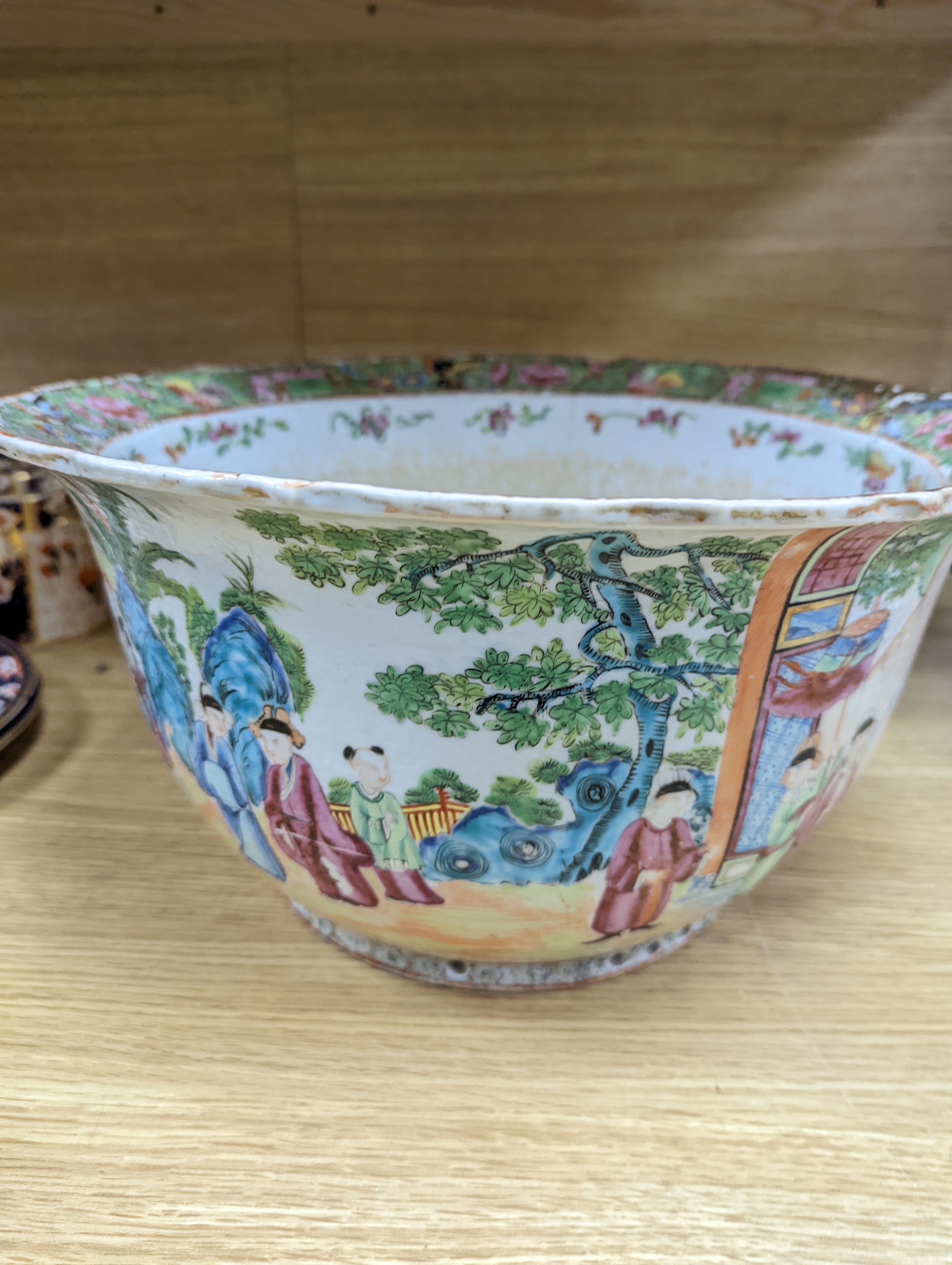 A Large Chinese famille rose flower pot, mid 19th century, 38cm